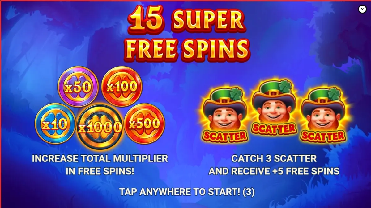 Lucky Penny Power Scatter slot dengan tema leprechaun dan hutan ajaib